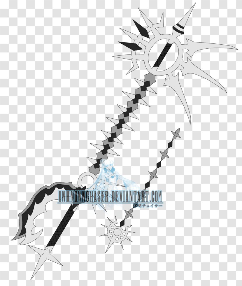 White Line Weapon Clip Art - Black And Transparent PNG