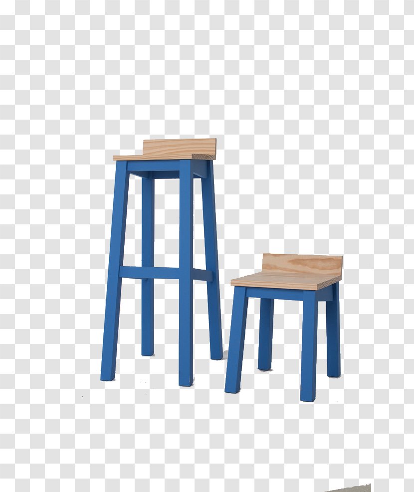 Chair Table Seat - Designer - Small Fresh Blue Wooden Transparent PNG