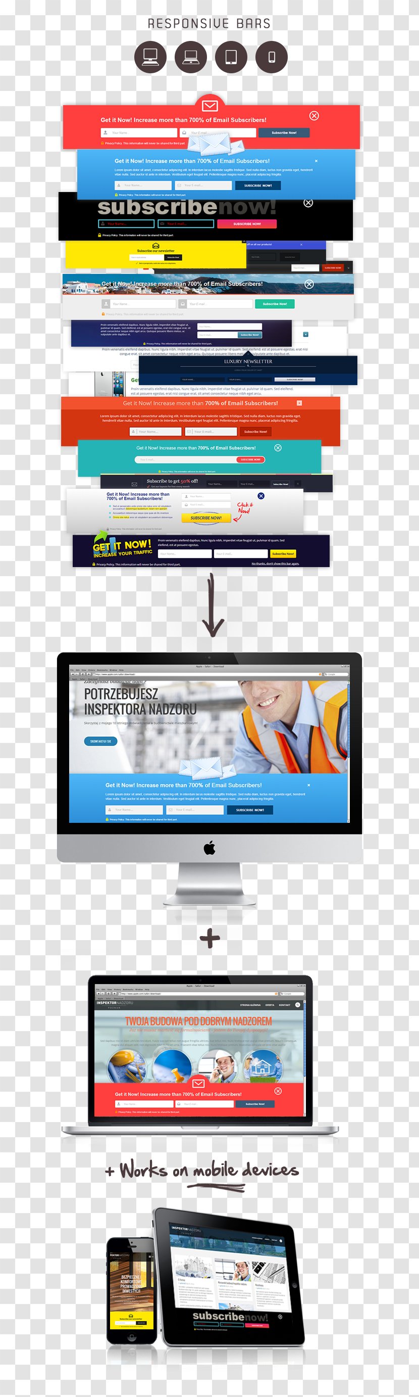 Advertising WordPress Responsive Web Design Opt-in Email - Area - Bar Theme Poster Transparent PNG
