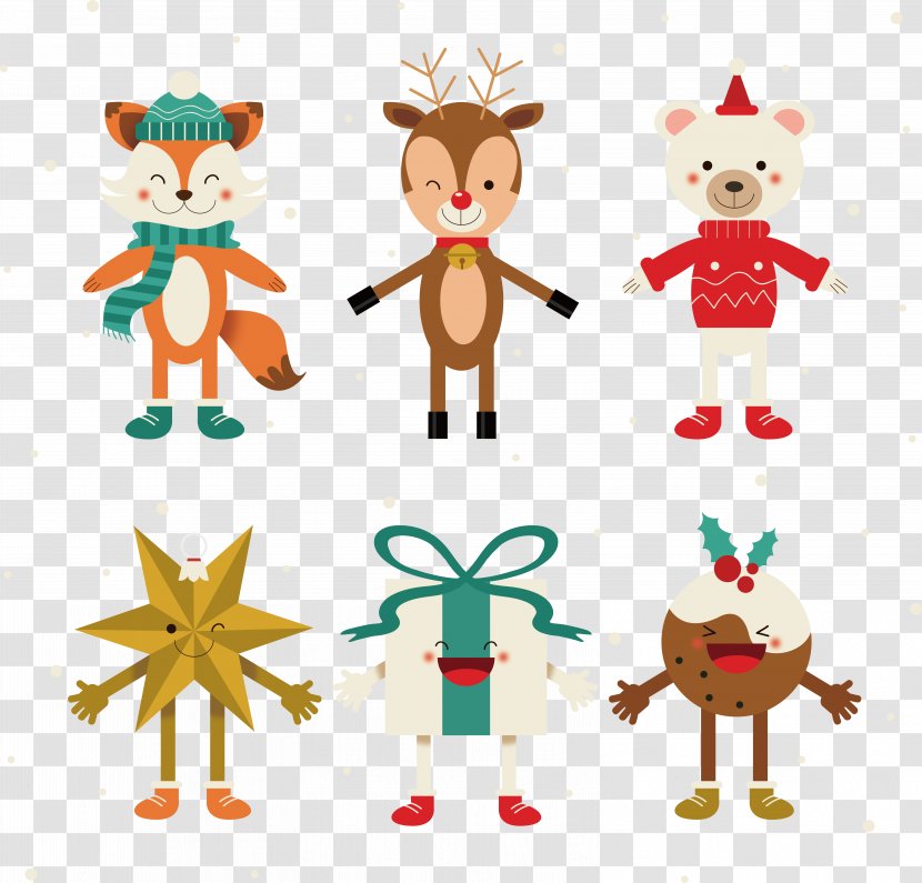Reindeer Christmas Ornament Star Of Bethlehem - Drawing - Cartoon Characters In Transparent PNG