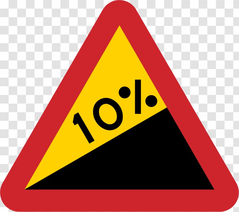 Traffic Sign Road Slope Gradient - Yellow Transparent PNG
