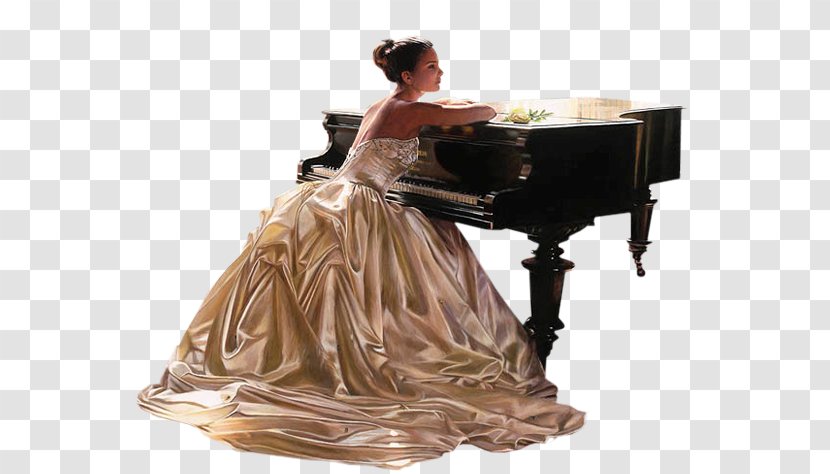 Бойжеткен Grand Piano Animaatio - Watercolor - Woman Transparent PNG