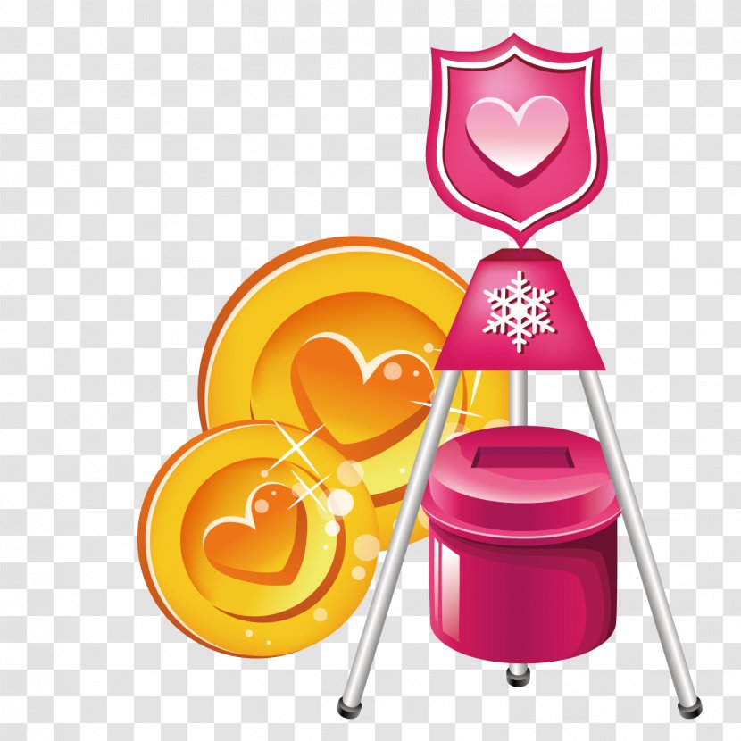 Yellow Graphic Design Illustration - Designer - Heart-shaped Plate And Trash Can Transparent PNG