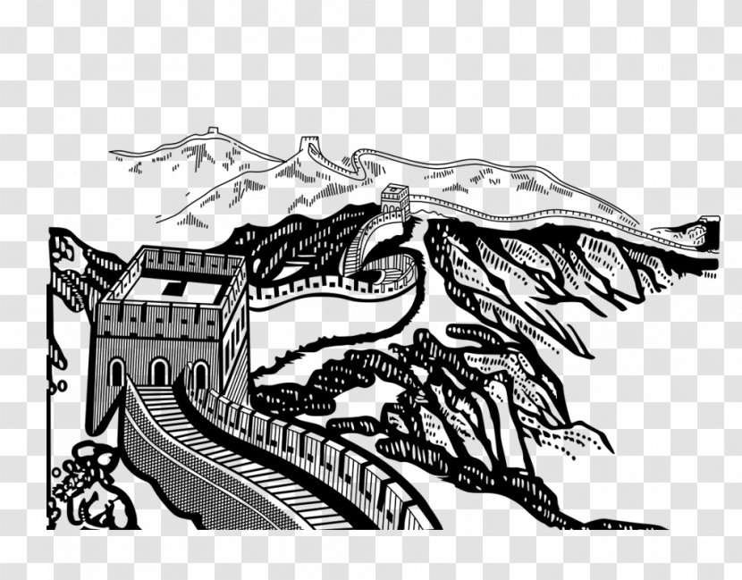 Great Wall Of China Vector Graphics Illustration Image Clip Art - Drawing Transparent PNG