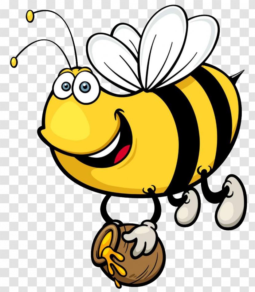 Honey Bee Insect Cartoon - Invertebrate Transparent PNG