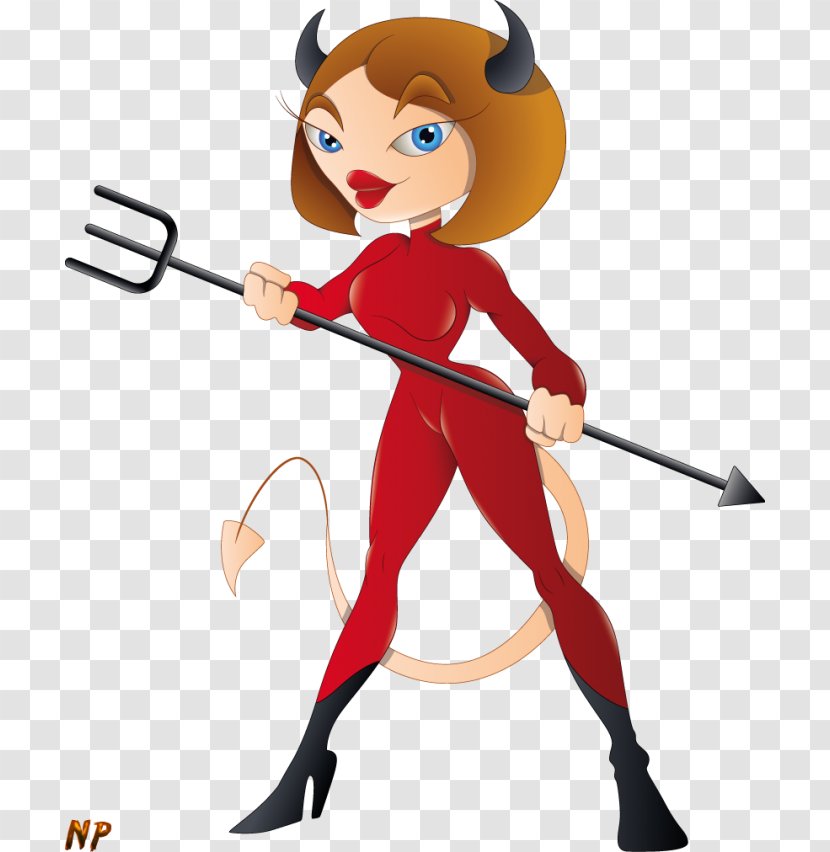 Clip Art Vector Graphics Illustration Cartoon - Female - Devil Transparent PNG