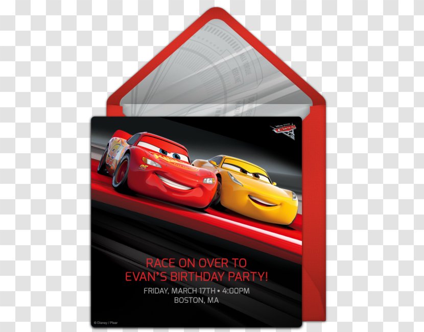 Cars Lightning McQueen Wedding Invitation The Walt Disney Company - Car Transparent PNG