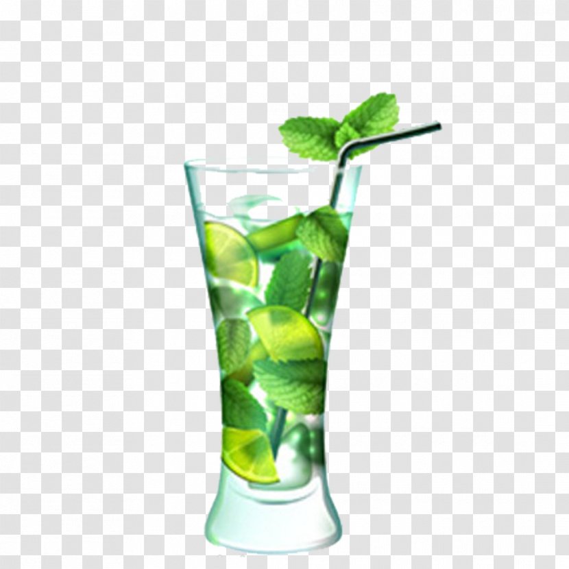Mojito Cocktail Liqueur Drink - Free Cup Creative Matting Transparent PNG