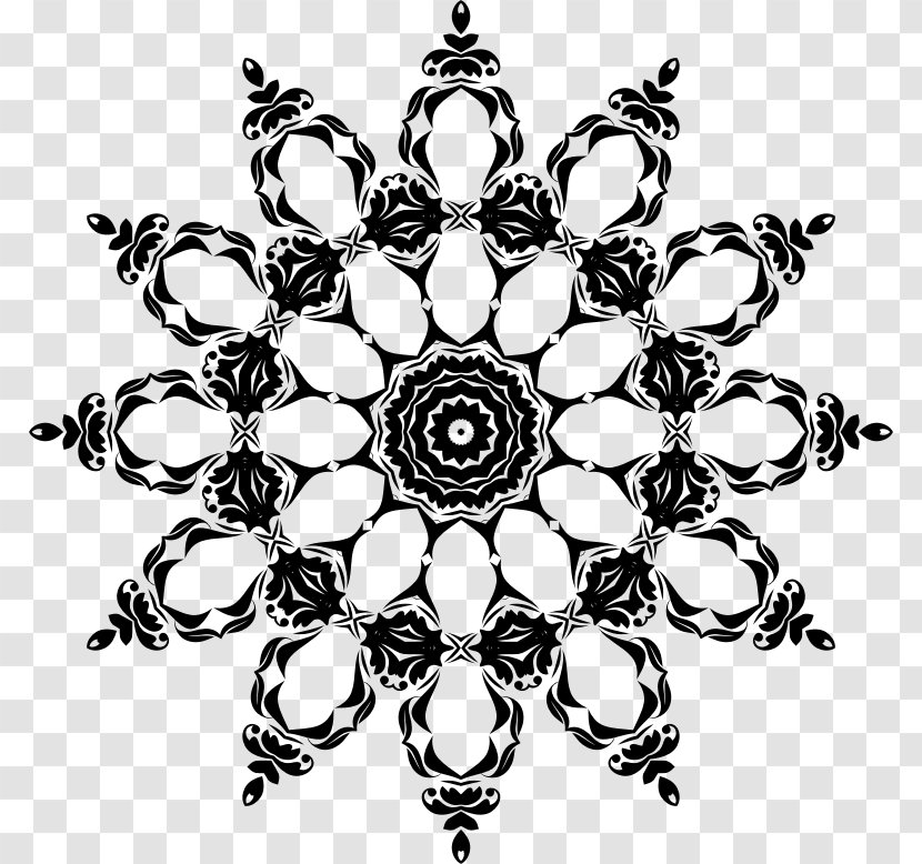 Black And White Floral Design Visual Arts Clip Art - Shape Transparent PNG