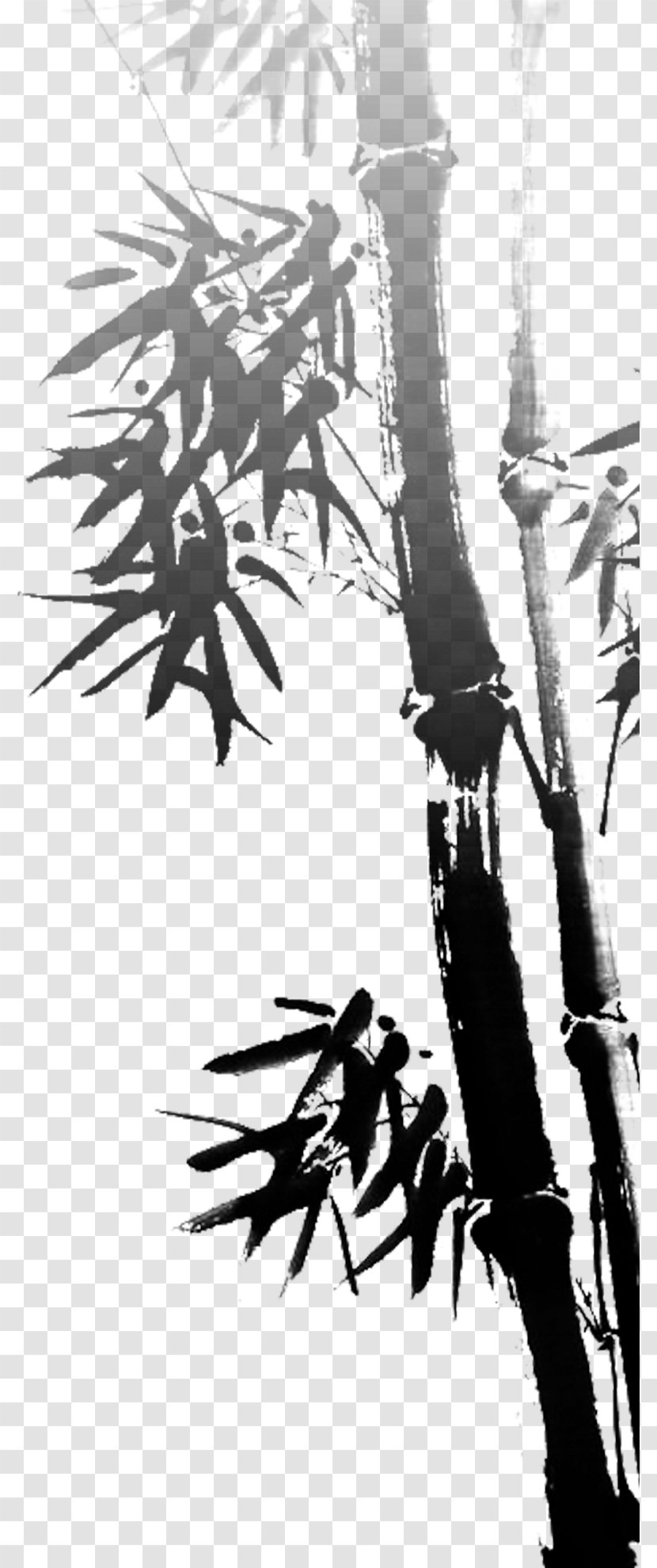 Bamboo Chinese Painting Ink Wash Inkstick Transparent PNG