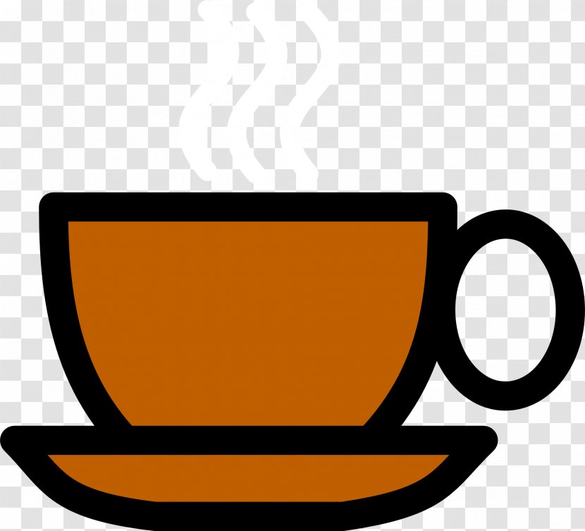 Coffee Cup Cafe Cappuccino Clip Art - Orange - Mug Transparent PNG