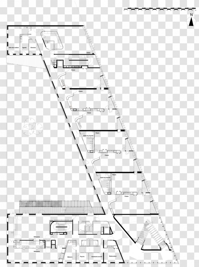 Brénac Et Gonzalez Elementary School Floor Plan Architecture - Frame - Hall Transparent PNG
