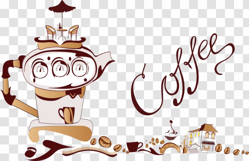 Coffee Cup Cafe Espresso Coffeemaker - Vector Creative Transparent PNG
