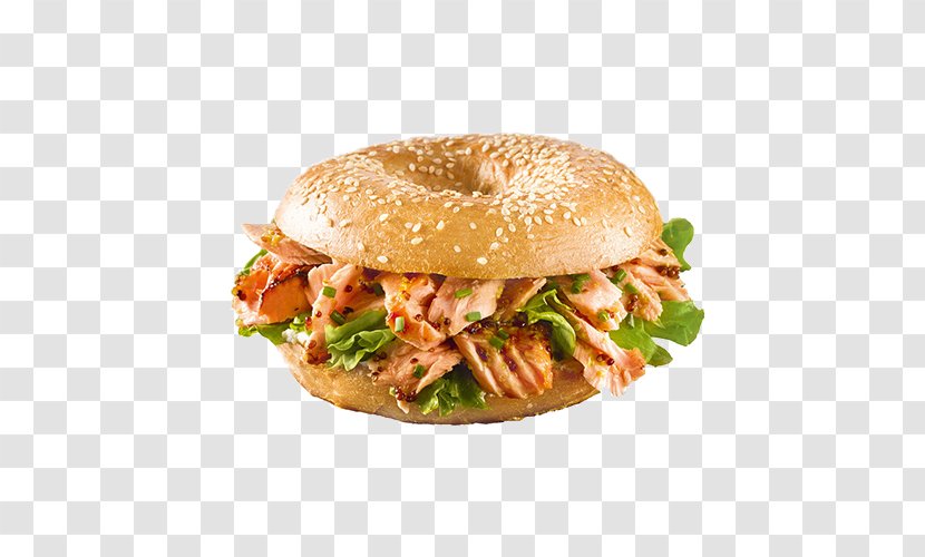 Bagel Salmon Burger Breakfast Sandwich Pulled Pork Recipe - Mustard Transparent PNG