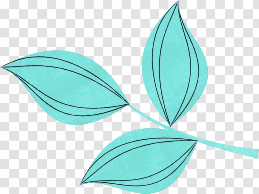 Leaf Aqua Green Blue Turquoise - Petal Plant Transparent PNG