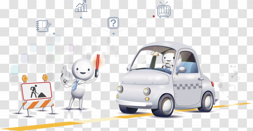 White Cartoon Car - Technology Transparent PNG