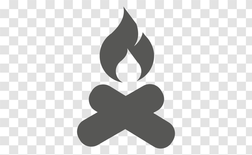 Fire - Symbol - Black And White Transparent PNG