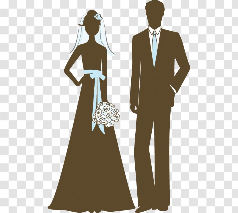 Wedding Invitation Bridegroom Reception - Silhouette - Couple Image Transparent PNG
