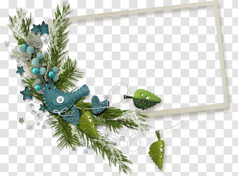 Picture Frame Photography Clip Art - Christmas Decoration - Green Leaves Transparent PNG