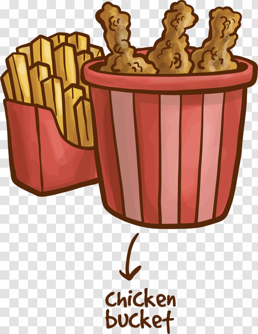 Fried Chicken Fast Food French Fries Buffalo Wing - Roasting - Whole Family Bucket Transparent PNG