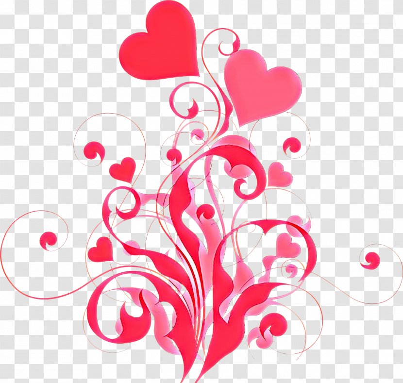 Love Background Heart - Floral Design - Magenta Transparent PNG