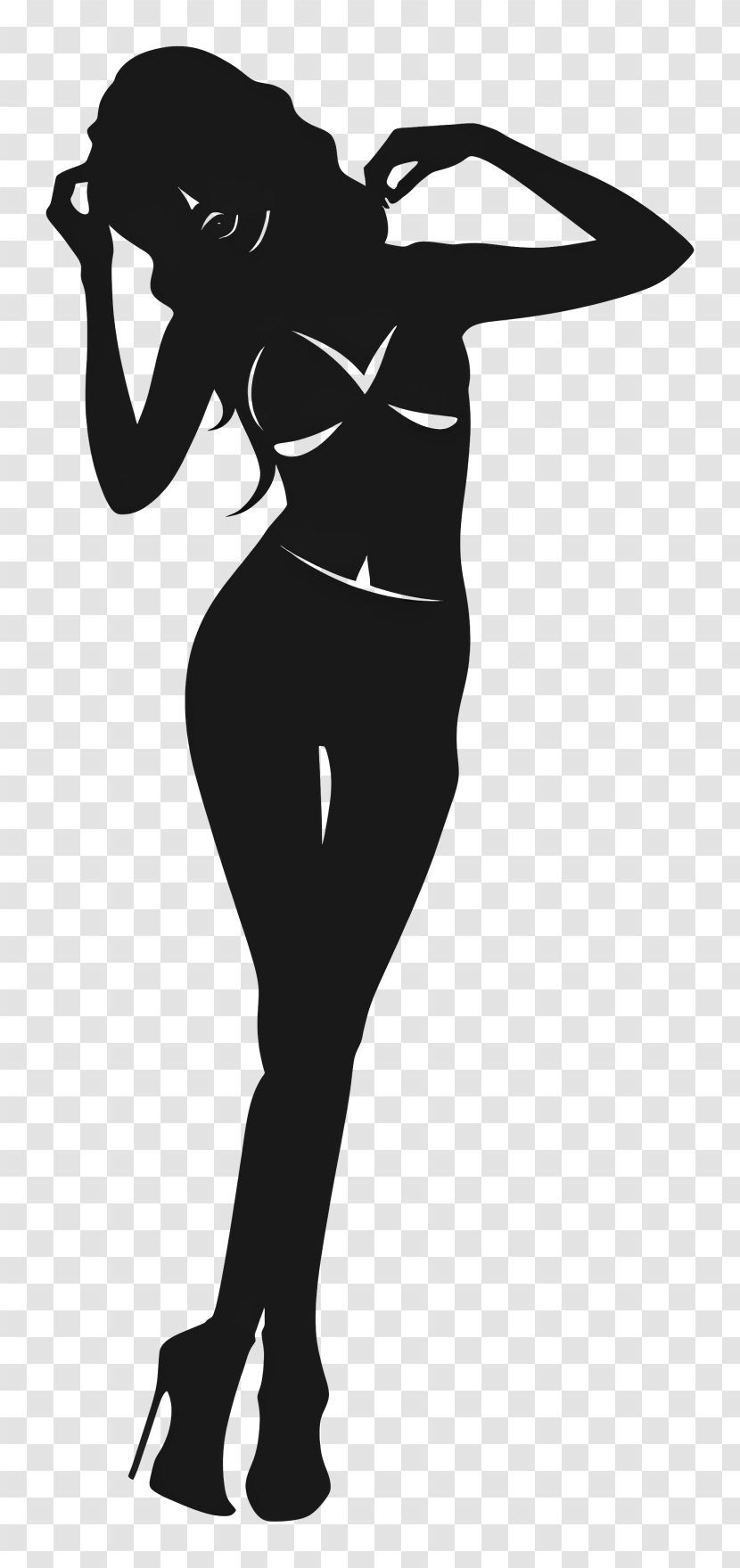 Sexy - Silhouette Of A Fashionable Woman Transparent PNG