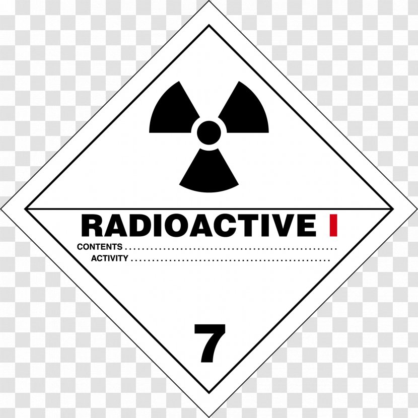 HAZMAT Class 7 Radioactive Substances Dangerous Goods Placard Label Specific Activity - Hazard Symbol - Text Transparent PNG