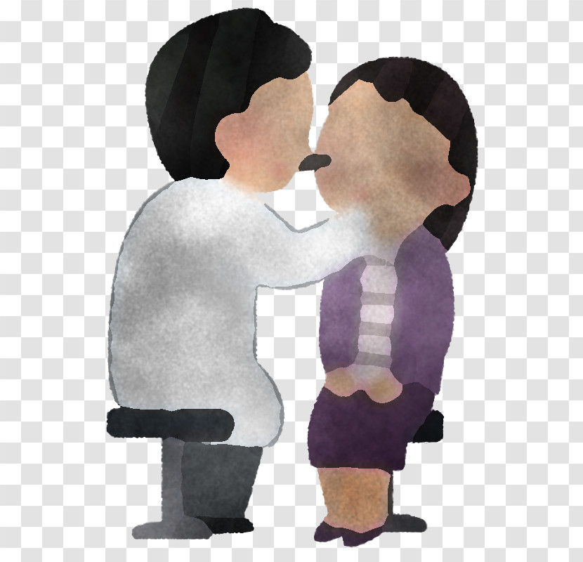 Cartoon Interaction Love Gesture Kiss Transparent PNG