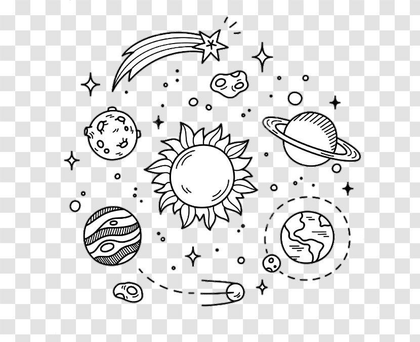 Drawing Planet Solar System Earth - Text Transparent PNG