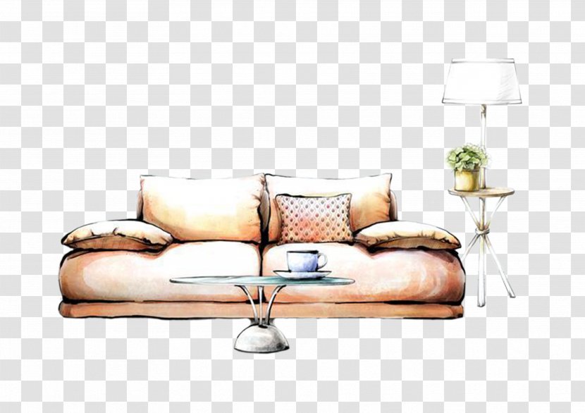 Interior Design Services Painting Drawing Decorative Arts - Hand-painted Sofa Transparent PNG