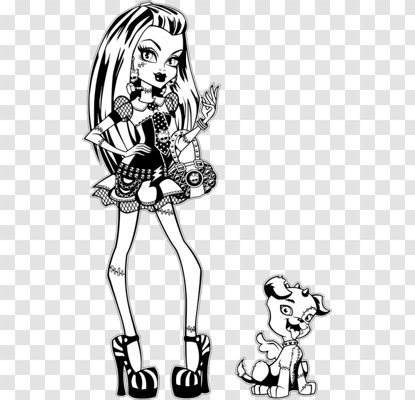 Black And White Sketch Visual Arts Image Illustration - Frame - Monster High Cleo Transparent PNG