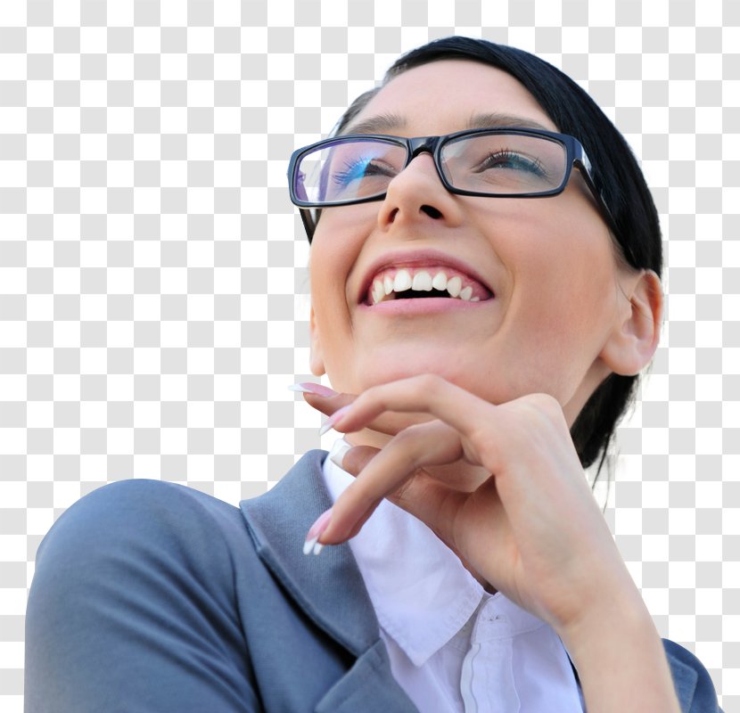 Glasses Facial Expression Chin Smile Forehead - Jaw - Happy Women Transparent PNG