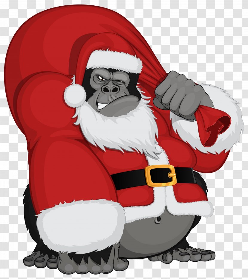 Santa Claus Père Noël Father Christmas - Fictional Character - Monkey Clipart Image Transparent PNG