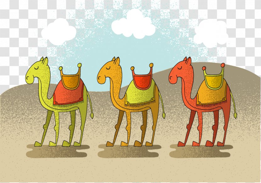 Camel Desert Euclidean Vector Illustration - Animal - Egyptian Transparent PNG