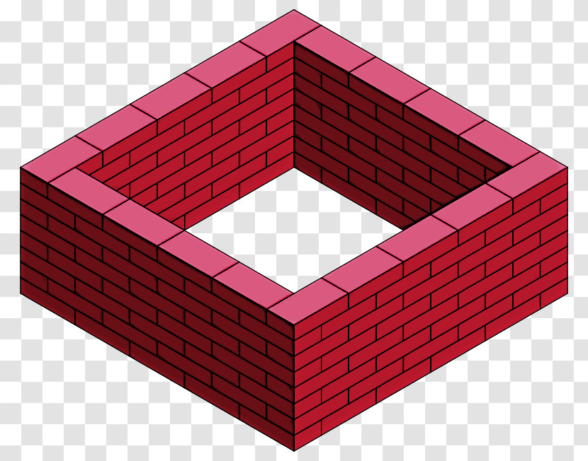 Red Brick Pink Rectangle Architecture Transparent PNG