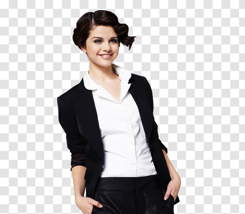 Selena Gomez Blazer Sleeve Formal Wear Suit - Flower Transparent PNG