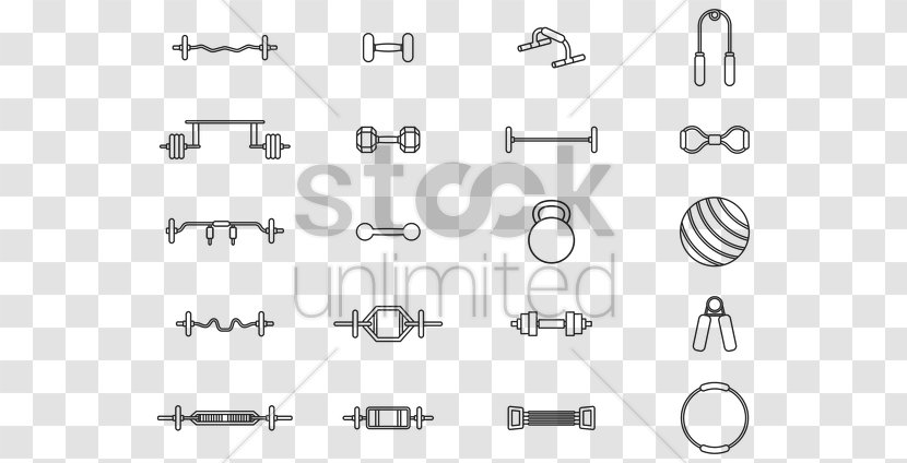 Exercise Equipment Dumbbell Fitness Centre Physical - Line Art - Vector Transparent PNG