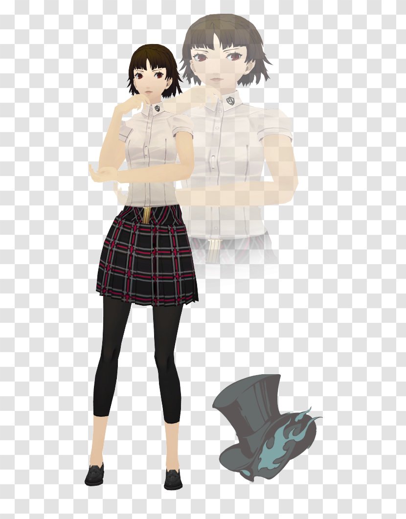 Persona 5 School Uniform Tartan Earring Costume Design - Heart - Mako Transparent PNG