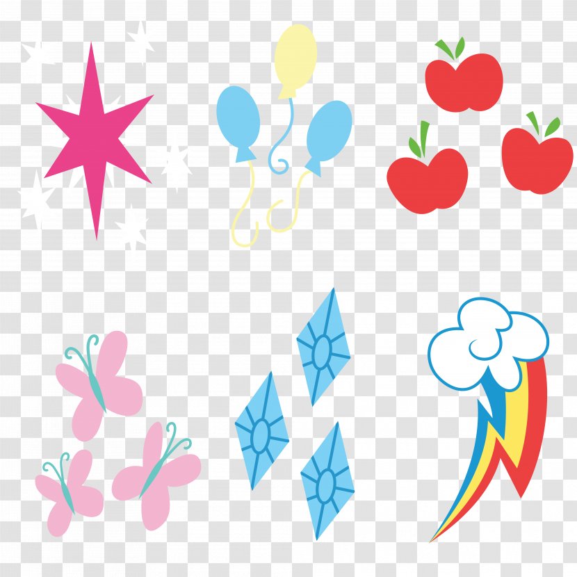 Pinkie Pie Rarity Fluttershy Applejack Twilight Sparkle - Six Vector Transparent PNG