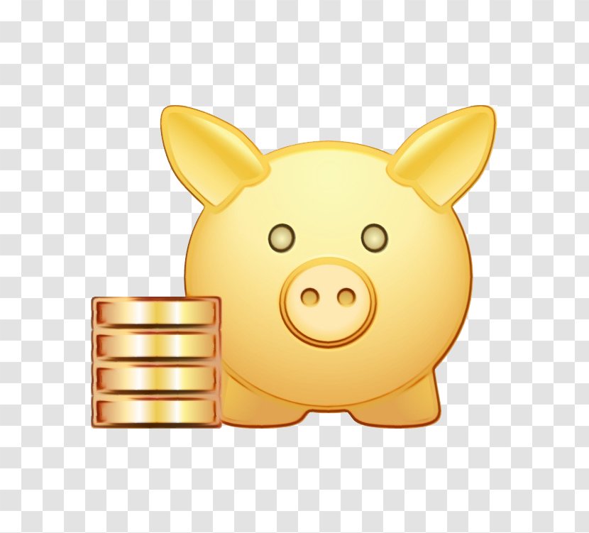 Pig Cartoon - Yellow - Metal Livestock Transparent PNG