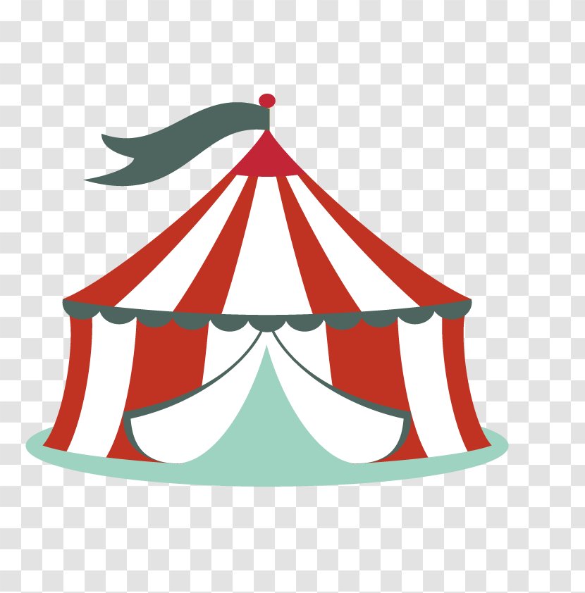 Circus Clown Carpa Tent - Red - Vector Transparent PNG