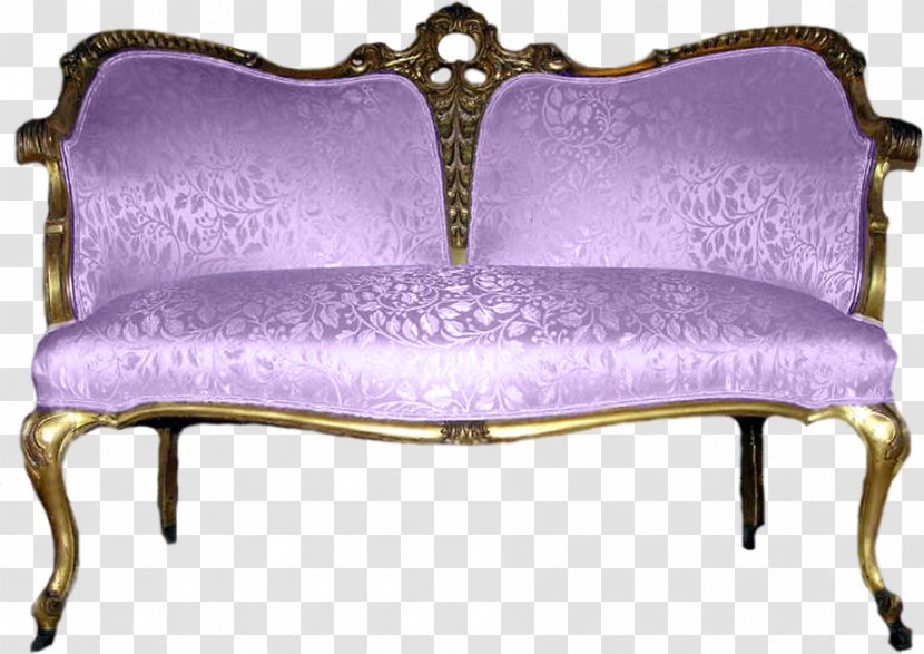 Loveseat Chair Couch - Purple Silk Transparent PNG