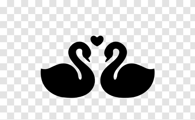 Black Swan Clip Art - Cygnini - Heart-shaped Silhouette Transparent PNG