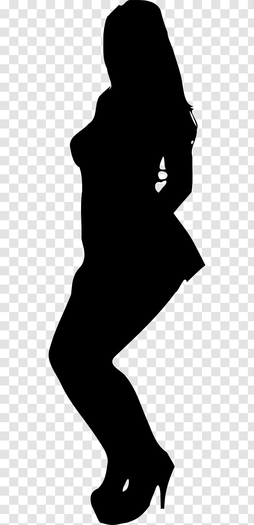 Silhouette Woman Art Clip - Black And White - Pregnant Clipart Transparent PNG