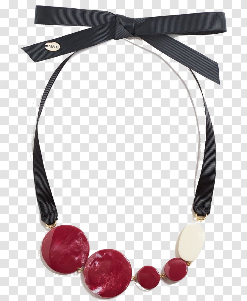 Necklace Red Wine Bead Woman - Female Transparent PNG