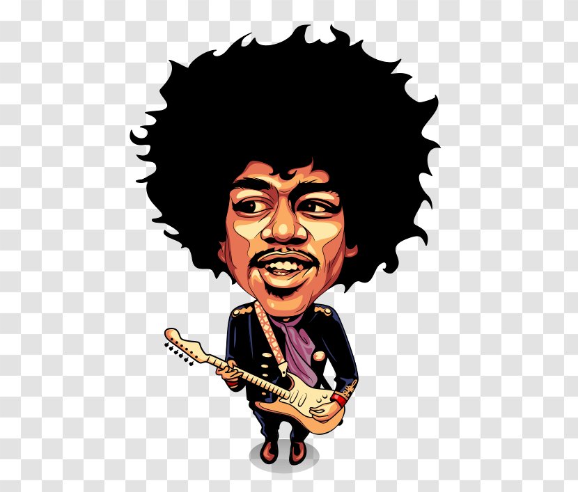 Jimi Hendrix Caricature Cartoon Drawing - Art Transparent PNG