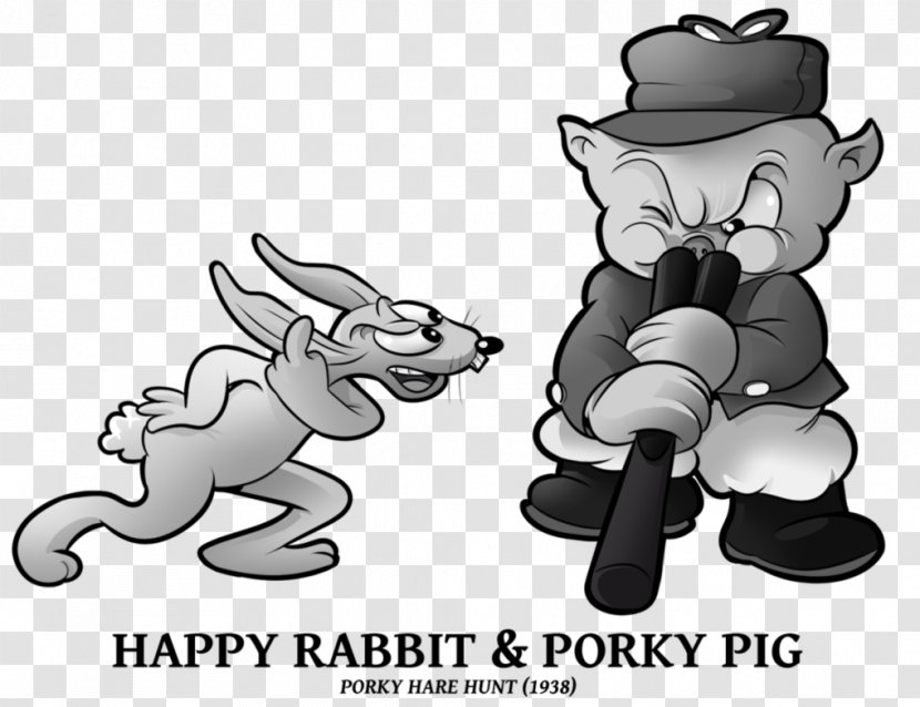 Bugs Bunny Porky Pig Looney Tunes Black And White Rabbit - Cat Like Mammal Transparent PNG