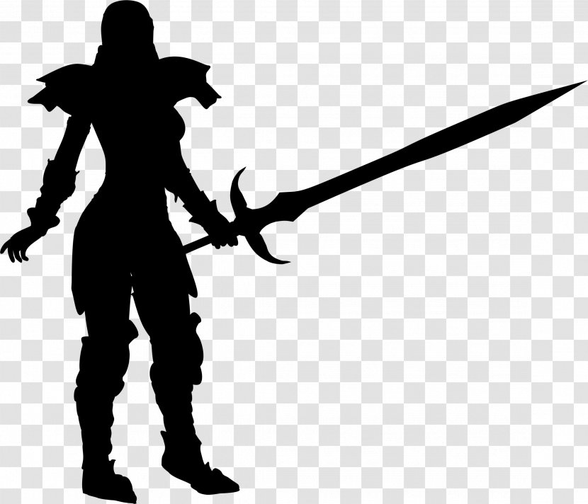 Silhouette Female Warrior Woman - Monochrome Photography - Warriors Transparent PNG