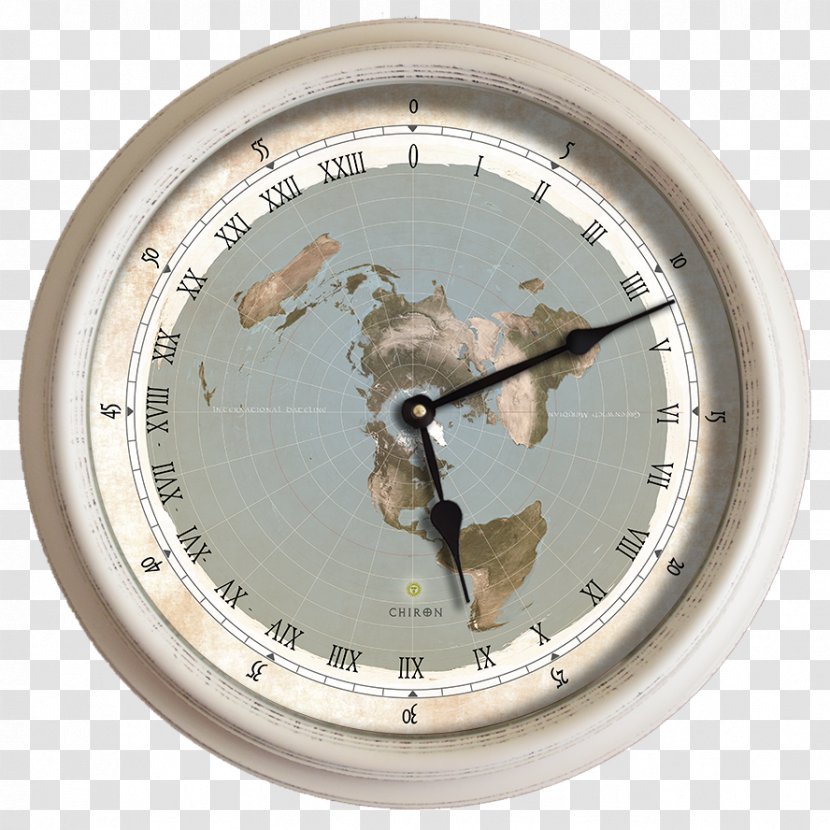 Flat Earth Clock 24-hour - Map - Hour Transparent PNG