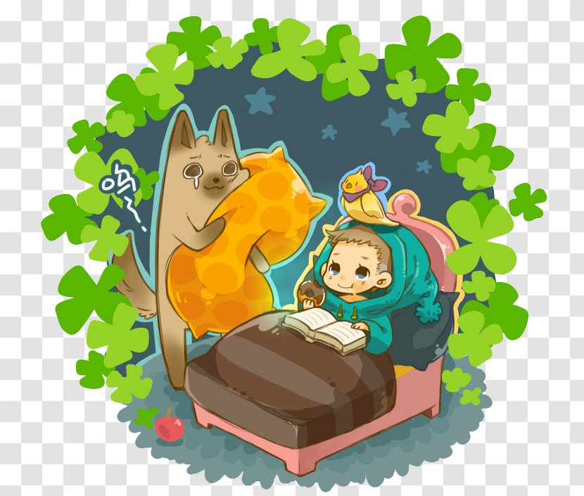 Cartoon Storytelling Bedtime Story Illustration - Bed Time Transparent PNG